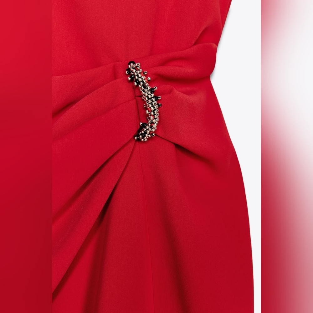 MIDI RED DRESS WITH HARDWARE SIZE M - Picture 10 of 10